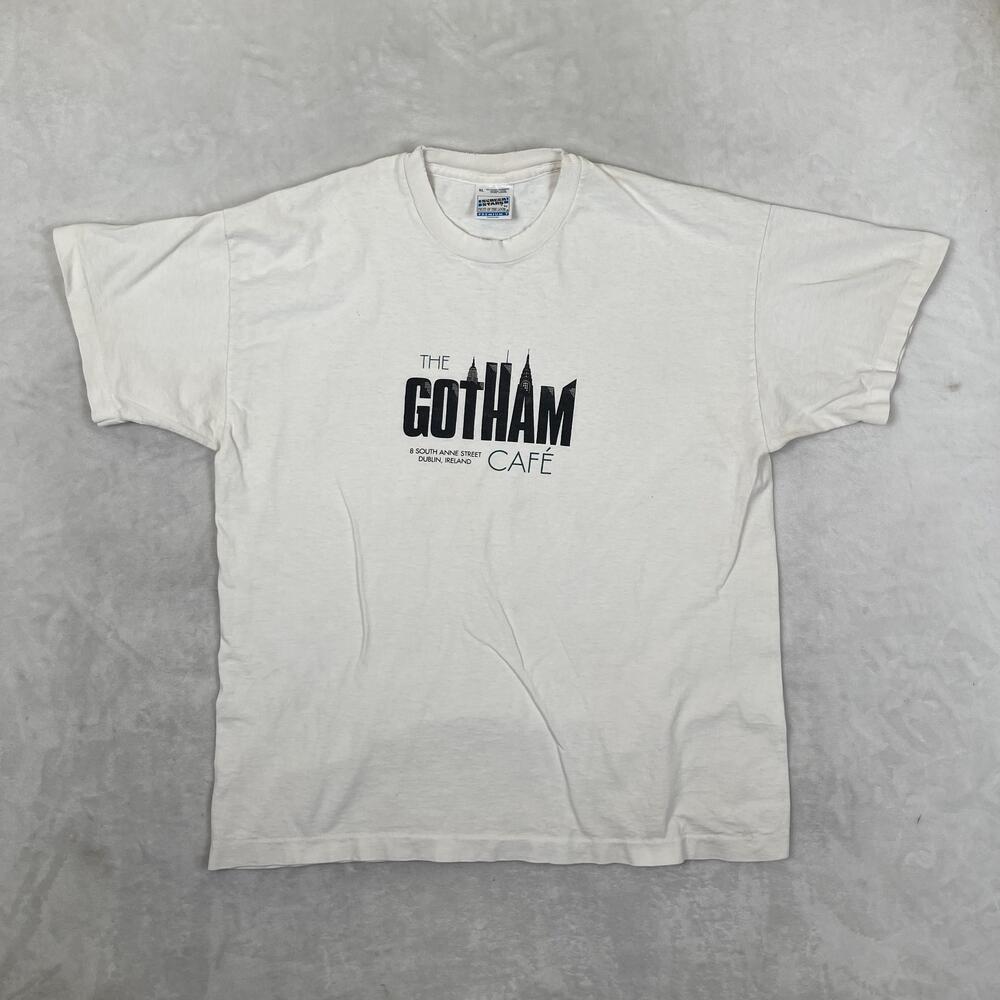 Vintage Gotham Cafe T-Shirt Mens XL White Dublin Ireland Restaurant Tee